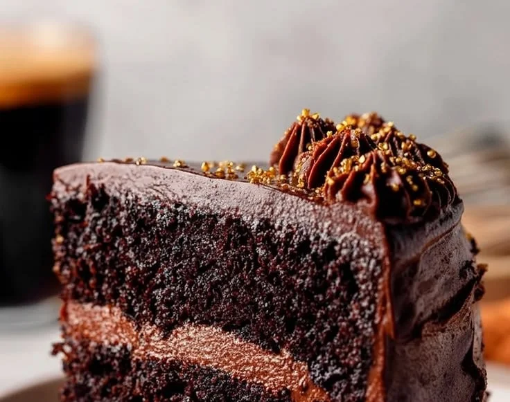 Layered Chocolate Espresso Guinness Cake