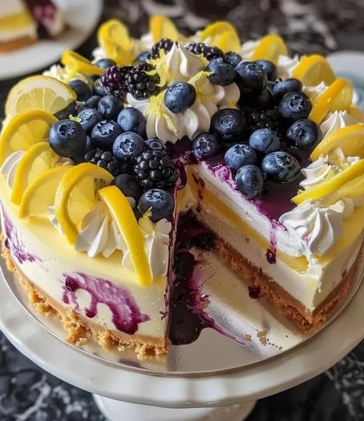 Lemon Blueberry Cheesecake 4 Lemon Blueberry Cheesecake