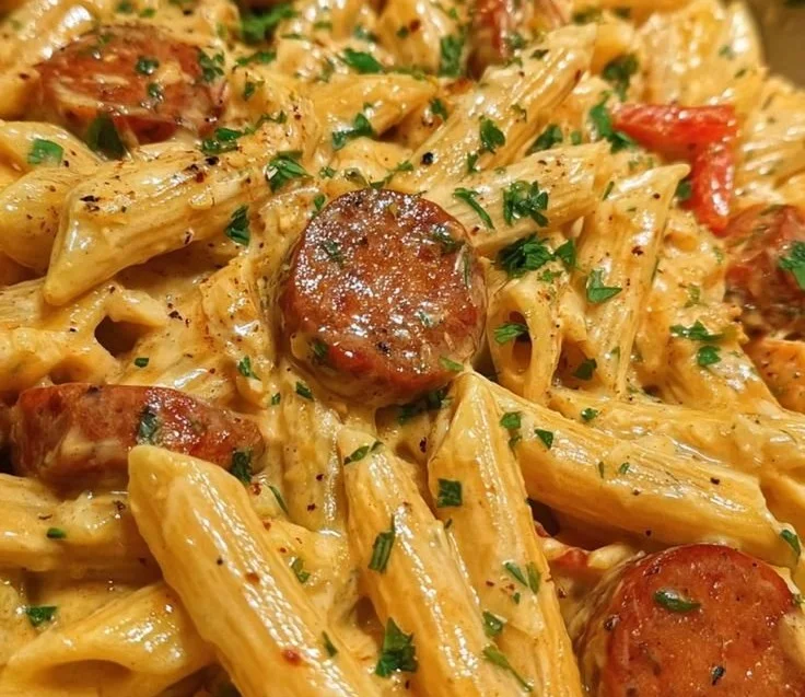 One-Pot Creamy Spicy Cajun Sausage Pasta