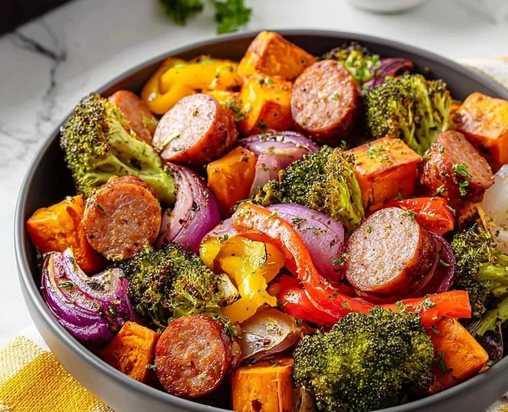 Quick Sheet Pan Chicken Sausage