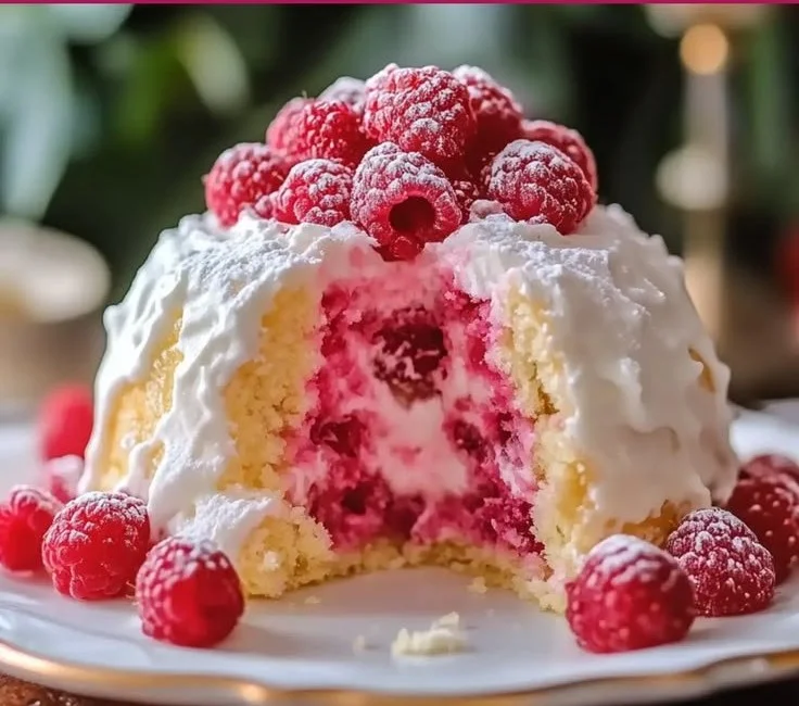 Delightful Raspberry Angel Food Cake for Guilt-Free Bliss