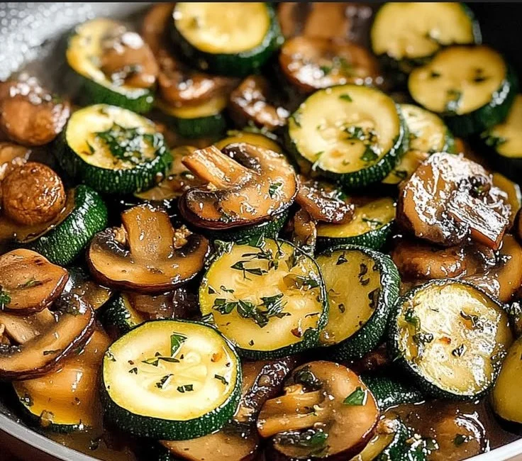 Savory Skillet Zucchini and Mushrooms