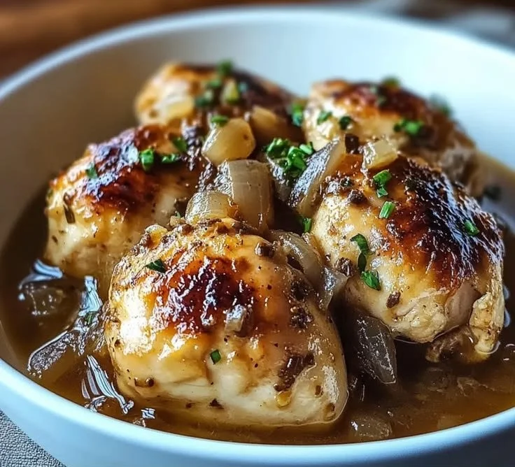 Savory slow-cooked crockpot chicken dish ready to be served