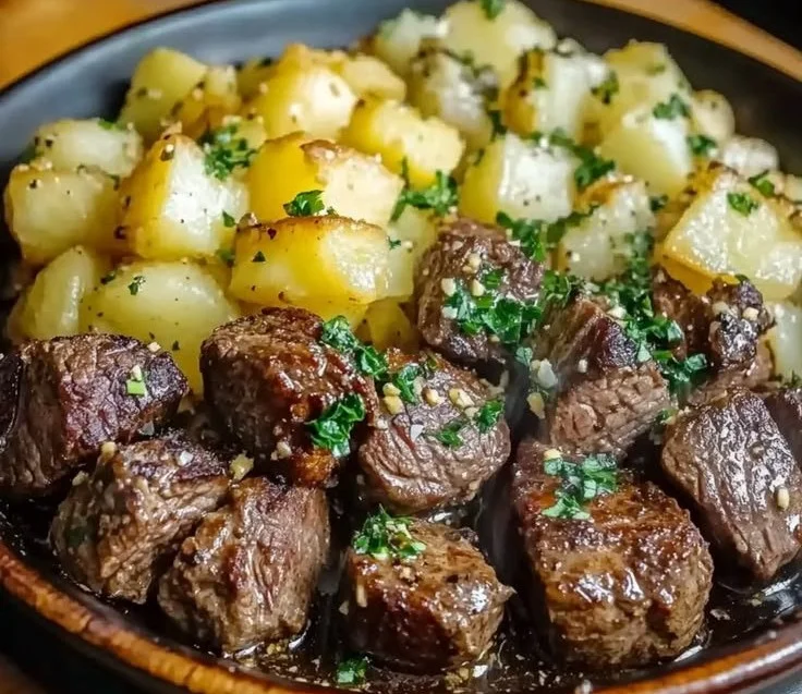 Delicious slow cooker steak bites cooked to perfection for a hearty meal.
