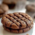Soft chocolate peanut butter cookies on a plate, ready to enjoy.