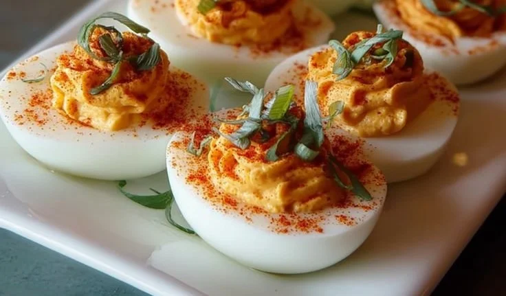 Spicy Sriracha Deviled Eggs