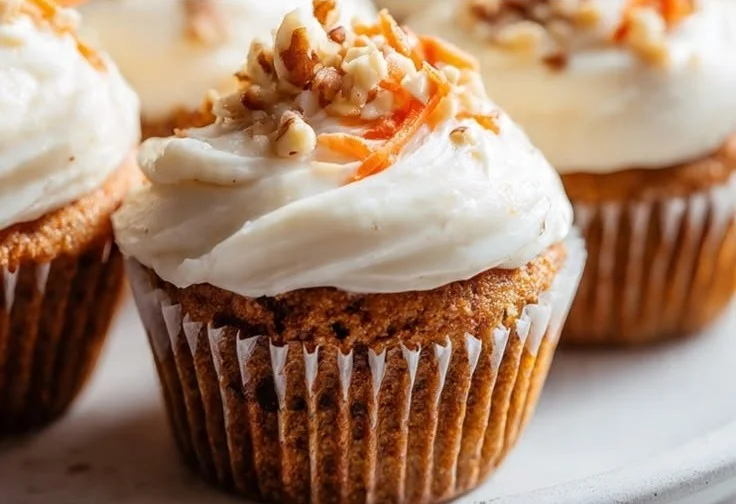 Moist Carrot Cake Cupcakes with Cream Cheese Frosting