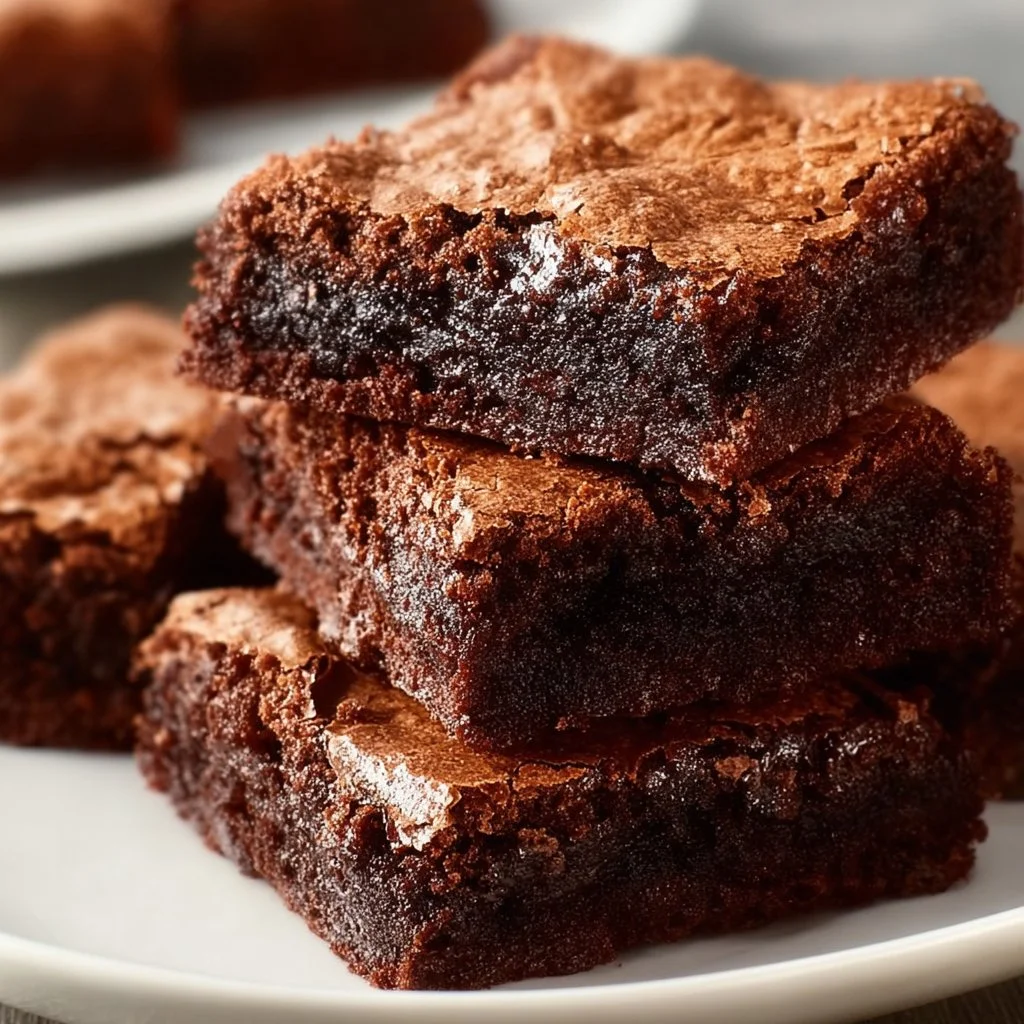 Fudgy brownies on a plate, showcasing the classic brownie bliss experience