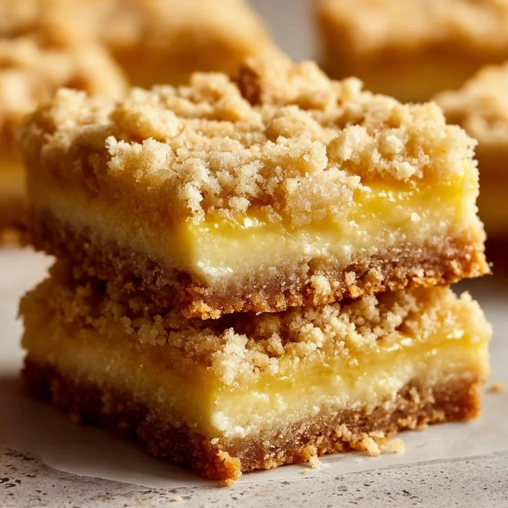 Lemon Crumb Bars 3 Delicious lemon crumb bars with a crumbly top and vibrant lemon filling