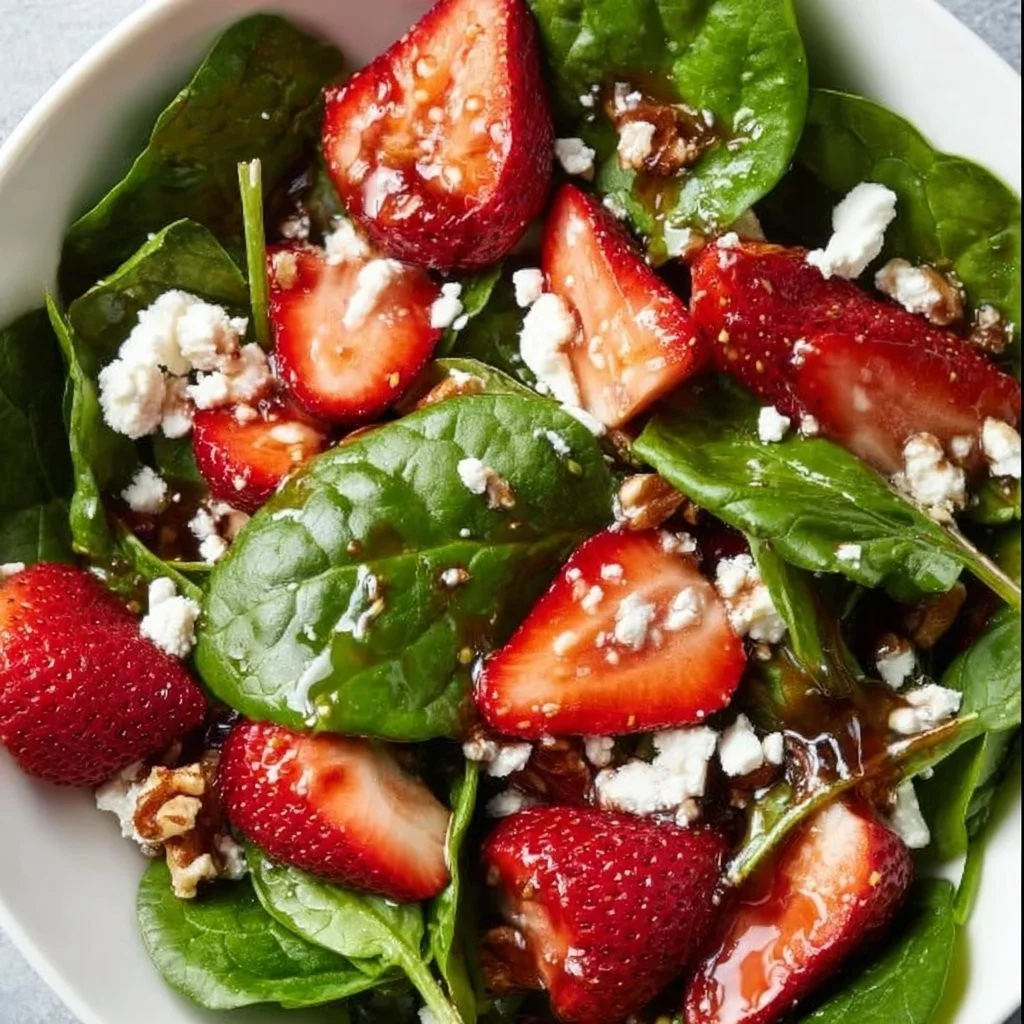 Strawberry Spinach Salad with Balsamic Glaze 4 Strawberry Spinach Salad with Homemade Balsamic Vinaigrette